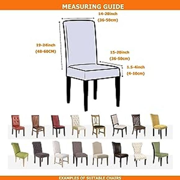 Stretchy Parson Chair Slipcovers for Dining Room Chair Set/4 by Lalluxy NEW - Picture 8 of 13